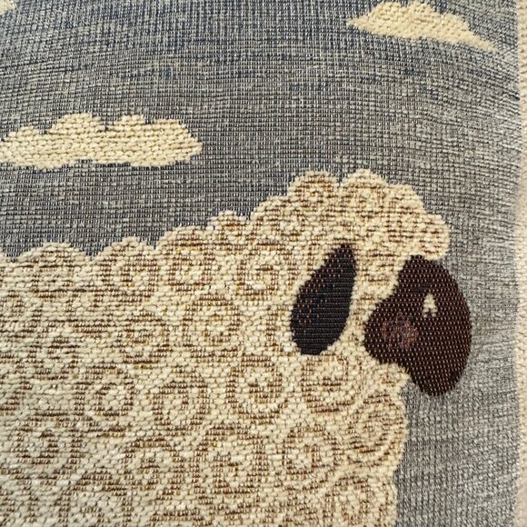 Two Farmyard Woven Decorative 18" Throw Pillows Sheep Pig Farmhouse Country EUC - Picture 5 of 13